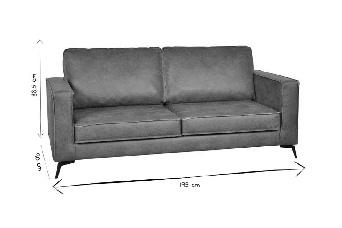 Miliboo Canapé Cuir|Voir Tous Les Canapés-Canapé vintage 3 places cuir marron cognac aspect vieilli et métal noir SONNY