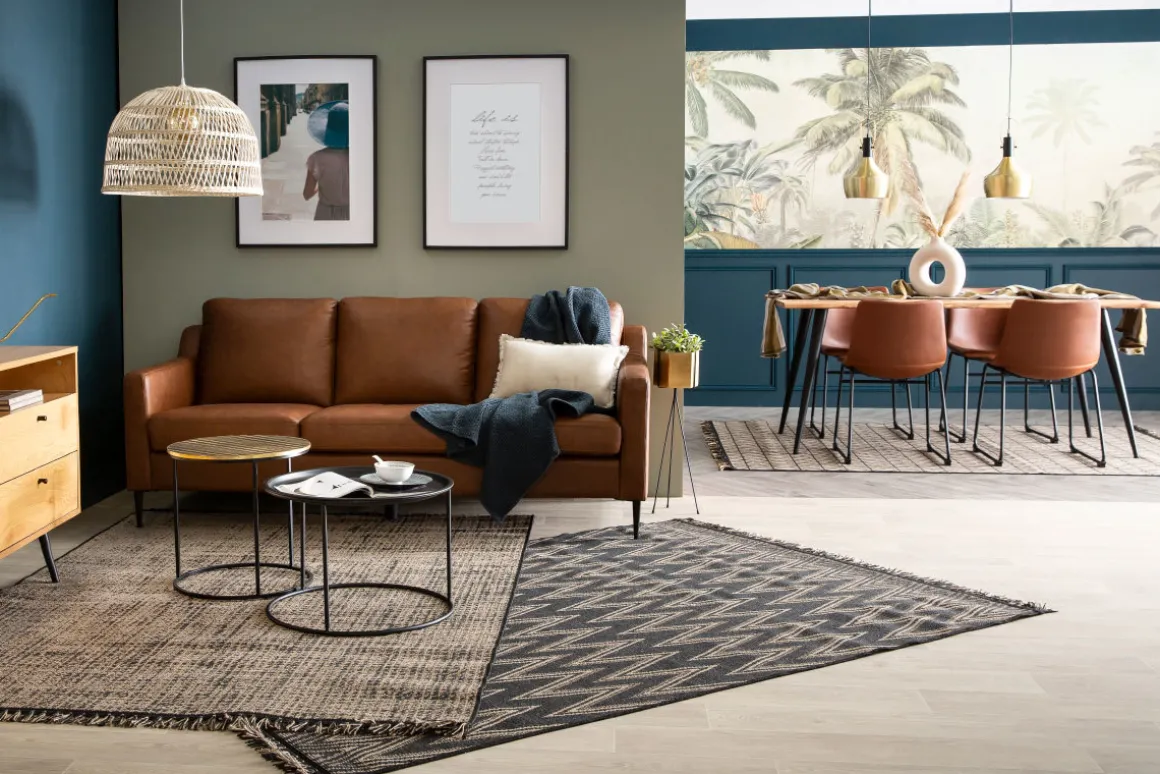 Miliboo Canapé Cuir|Voir Tous Les Canapés-Canapé vintage 3 places cuir marron et bois noir OXMO