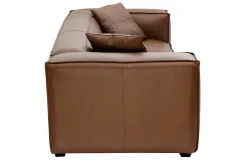 Miliboo Canapé Cuir|Voir Tous Les Canapés-Canapé vintage 3 places cuir marron et bois noir COBAIN