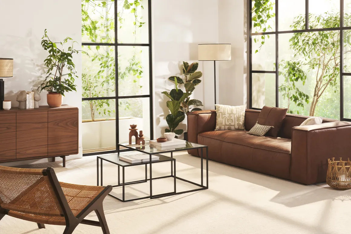 Miliboo Canapé Cuir|Voir Tous Les Canapés-Canapé vintage 3 places cuir marron et bois noir COBAIN