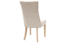 Miliboo Chaise Design-Chaise classique en tissu lin naturel et bois clair massif VOLTAIRE