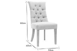 Miliboo Chaise Design-Chaise classique en tissu lin naturel et bois clair massif VOLTAIRE