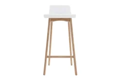 Miliboo Tabouret De Bar-Chaise de bar scandinave 75 cm bois et blanc BALTIK