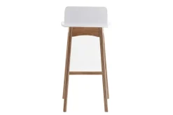 Miliboo Tabouret De Bar-Chaise de bar scandinave bois et blanc H65 cm BALTIK