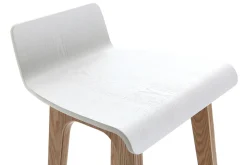 Miliboo Tabouret De Bar-Chaise de bar scandinave bois et blanc H65 cm BALTIK