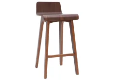 Miliboo Tabouret De Bar-Chaise de bar scandinave bois foncé H65 cm BALTIK