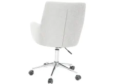 Miliboo Fauteuil De Bureau-Chaise de bureau à roulettes en tissu gris clair et acier chromé SHANA