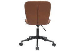 Miliboo Fauteuil De Bureau|Fauteuil De Bureau Petit Prix-Chaise de bureau à roulettes marron et métal noir JOSH
