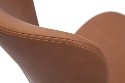 Miliboo Fauteuil De Bureau|Fauteuil De Bureau Petit Prix-Chaise de bureau à roulettes marron et métal noir JOSH