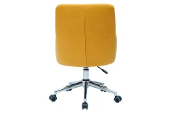 Miliboo Fauteuil De Bureau-Chaise de bureau à roulettes en tissu effet velours jaune moutarde et acier chromé SHANA