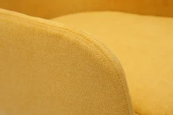 Miliboo Fauteuil De Bureau-Chaise de bureau à roulettes en tissu effet velours jaune moutarde et acier chromé SHANA