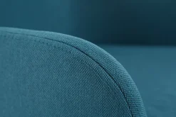 Miliboo Fauteuil De Bureau|Fauteuil De Bureau Petit Prix-Chaise de bureau à roulettes en tissu bleu canard et acier chromé SHANA