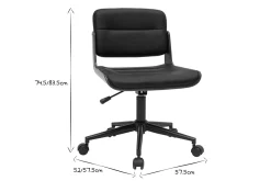 Miliboo Fauteuil De Bureau|Fauteuil De Bureau Petit Prix-Chaise de bureau à roulettes design noir, bois foncé noyer et métal noir ARAMON