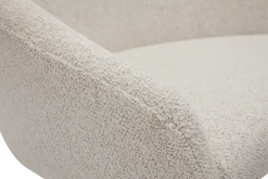 Miliboo Fauteuil De Bureau-Chaise de bureau à roulettes design en tissu velours chenille beige et acier chromé RAVEN