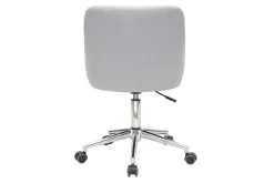 Miliboo Fauteuil De Bureau|Fauteuil De Bureau Petit Prix-Chaise de bureau à roulettes capitonnée en tissu gris clair et acier chromé BALTIK