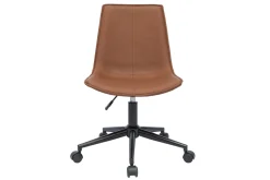Miliboo Fauteuil De Bureau|Fauteuil De Bureau Petit Prix-Chaise de bureau à roulettes marron et métal noir LISON