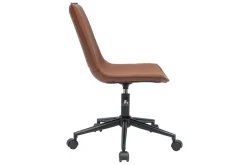 Miliboo Fauteuil De Bureau|Fauteuil De Bureau Petit Prix-Chaise de bureau à roulettes marron et métal noir LISON
