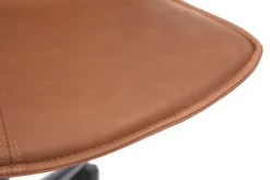 Miliboo Fauteuil De Bureau|Fauteuil De Bureau Petit Prix-Chaise de bureau à roulettes marron et métal noir LISON