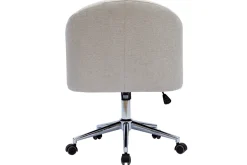 Miliboo Fauteuil De Bureau|Fauteuil De Bureau Petit Prix-Chaise de bureau à roulettes capitonnée en tissu effet velours texturé naturel er acier chromé SHARON