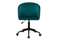 Miliboo Fauteuil De Bureau|Fauteuil De Bureau Petit Prix-Chaise de bureau à roulettes en tissu velours bleu pétrole et métal noir VANITY