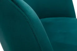 Miliboo Fauteuil De Bureau|Fauteuil De Bureau Petit Prix-Chaise de bureau à roulettes en tissu velours bleu pétrole et métal noir VANITY