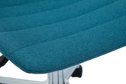 Miliboo Fauteuil De Bureau|Fauteuil De Bureau Petit Prix-Chaise de bureau à roulettes design en tissu bleu canard et acier chromé SAURY