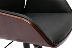 Miliboo Fauteuil De Bureau-Chaise de bureau à roulettes design noir, bois foncé et métal noir MARLOW