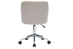 Miliboo Fauteuil De Bureau|Fauteuil De Bureau Petit Prix-Chaise de bureau à roulettes capitonnée en tissu beige et acier chromé BALTIK