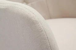 Miliboo Fauteuil De Bureau|Fauteuil De Bureau Petit Prix-Chaise de bureau à roulettes capitonnée en tissu beige et acier chromé BALTIK