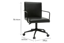 Miliboo Fauteuil De Bureau|Fauteuil De Bureau Petit Prix-Chaise de bureau à roulettes noire FLOKI