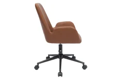 Miliboo Fauteuil De Bureau|Fauteuil De Bureau Petit Prix-Chaise de bureau à roulettes marron et métal noir ALBAN
