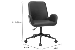 Miliboo Fauteuil De Bureau|Fauteuil De Bureau Petit Prix-Chaise de bureau à roulettes marron et métal noir ALBAN