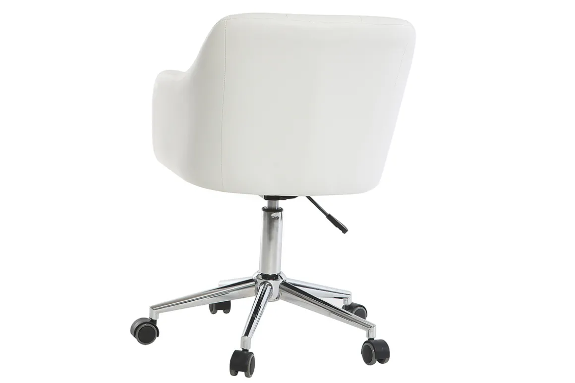 Miliboo Fauteuil De Bureau|Fauteuil De Bureau Petit Prix-Chaise de bureau à roulettes design blanc et acier chromé BALTIK