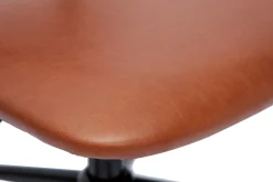 Miliboo Fauteuil De Bureau|Fauteuil De Bureau Petit Prix-Chaise de bureau à roulettes vintage marron et métal noir LAB