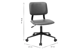 Miliboo Fauteuil De Bureau|Fauteuil De Bureau Petit Prix-Chaise de bureau à roulettes vintage marron et métal noir LAB