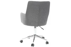 Miliboo Fauteuil De Bureau|Fauteuil De Bureau Petit Prix-Chaise de bureau à roulettes en tissu gris anthracite et acier chromé SHANA