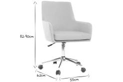 Miliboo Fauteuil De Bureau|Fauteuil De Bureau Petit Prix-Chaise de bureau à roulettes en tissu gris anthracite et acier chromé SHANA