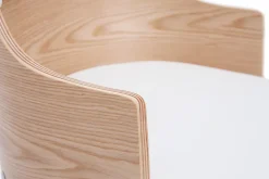 Miliboo Fauteuil De Bureau|Fauteuil De Bureau Petit Prix-Chaise de bureau à roulettes design blanc, bois clair et acier chromé MAYOL