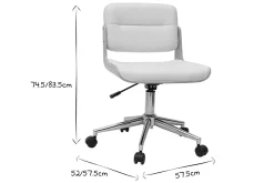 Miliboo Fauteuil De Bureau|Fauteuil De Bureau Petit Prix-Chaise de bureau à roulettes design blanc, bois clair et acier chromé ARAMON