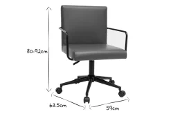 Miliboo Fauteuil De Bureau|Fauteuil De Bureau Petit Prix-Chaise de bureau à roulettes vintage marron et métal noir FLOKI