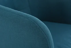 Miliboo Fauteuil De Bureau|Fauteuil De Bureau Petit Prix-Chaise de bureau à roulettes capitonnée en tissu bleu canard et acier chromé BALTIK