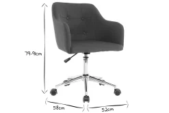 Miliboo Fauteuil De Bureau|Fauteuil De Bureau Petit Prix-Chaise de bureau à roulettes capitonnée en tissu bleu canard et acier chromé BALTIK