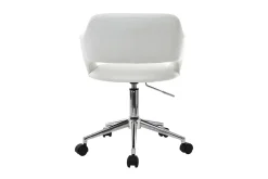 Miliboo Fauteuil De Bureau|Fauteuil De Bureau Petit Prix-Chaise de bureau à roulettes design blanc et acier chromé JESSY