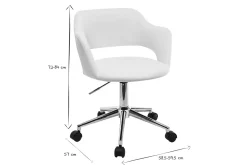 Miliboo Fauteuil De Bureau|Fauteuil De Bureau Petit Prix-Chaise de bureau à roulettes design blanc et acier chromé JESSY