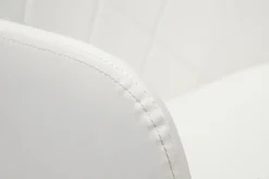 Miliboo Fauteuil De Bureau|Fauteuil De Bureau Petit Prix-Chaise de bureau à roulettes design blanc, bois clair et acier chromé SANDRO