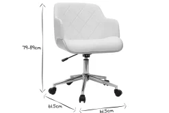 Miliboo Fauteuil De Bureau|Fauteuil De Bureau Petit Prix-Chaise de bureau à roulettes design blanc, bois clair et acier chromé SANDRO