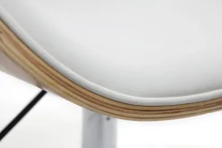 Miliboo Fauteuil De Bureau|Fauteuil De Bureau Petit Prix-Chaise de bureau à roulettes design blanc, bois clair et acier chromé WALNUT