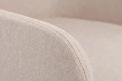 Miliboo Fauteuil De Bureau|Fauteuil De Bureau Petit Prix-Chaise de bureau à roulettes en tissu beige et acier chromé SHANA