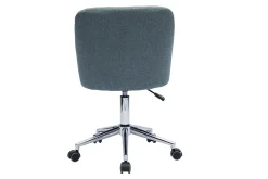 Miliboo Fauteuil De Bureau|Fauteuil De Bureau Petit Prix-Chaise de bureau capitonnée à roulettes en tissu effet velours texturé vert de gris et métal chromé BALTIK
