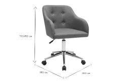 Miliboo Fauteuil De Bureau|Fauteuil De Bureau Petit Prix-Chaise de bureau capitonnée à roulettes en tissu effet velours texturé vert de gris et métal chromé BALTIK